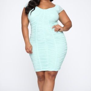 Light teal Ruffle Midi Dress